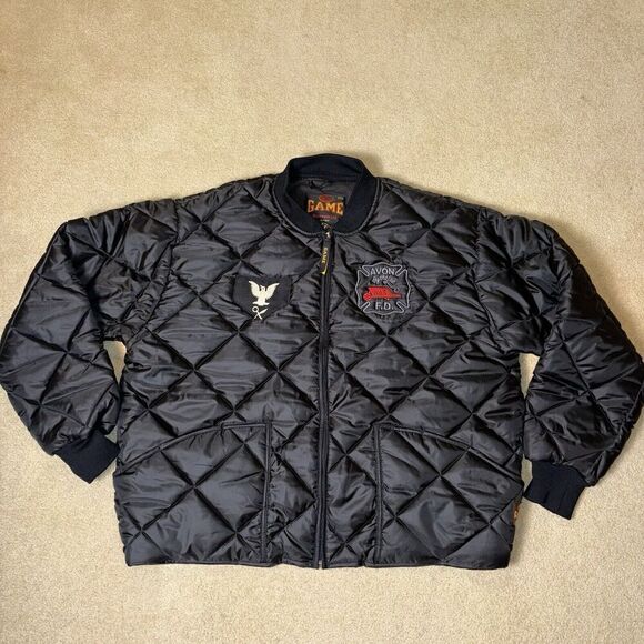 Game Sportswear Black Diamond Quilt Jacket Men’s Size 2XL - Picture 1 of 7